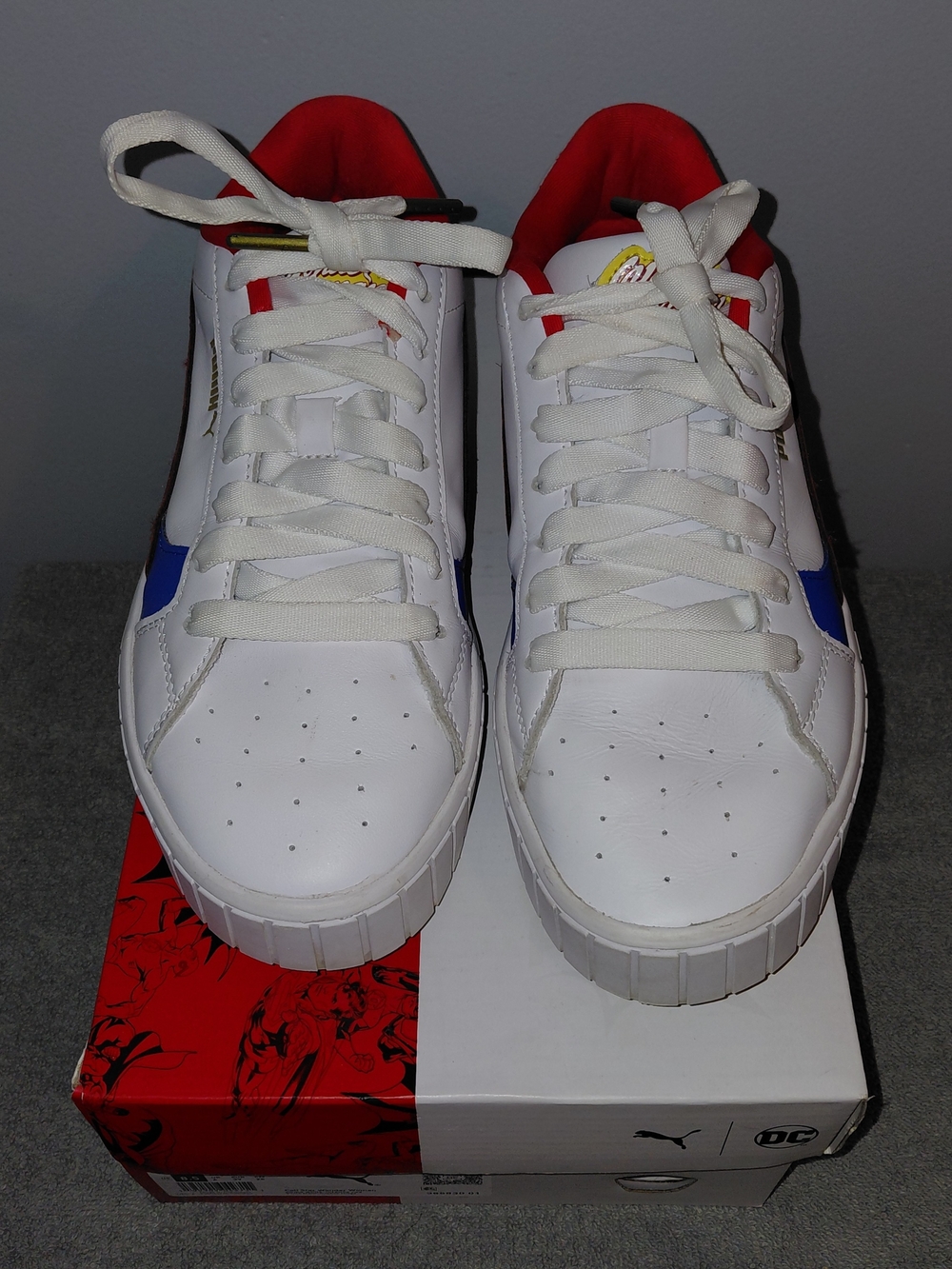 Puma Women's White Sneakers with Blue and Red Accents W/ Original Box - Movie